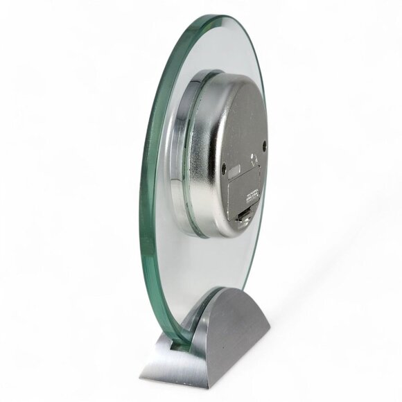 Danbury Clock Company Quartz Desk Clock Glass Round Office Decor ISKANDAR Base - Picture 3 of 7